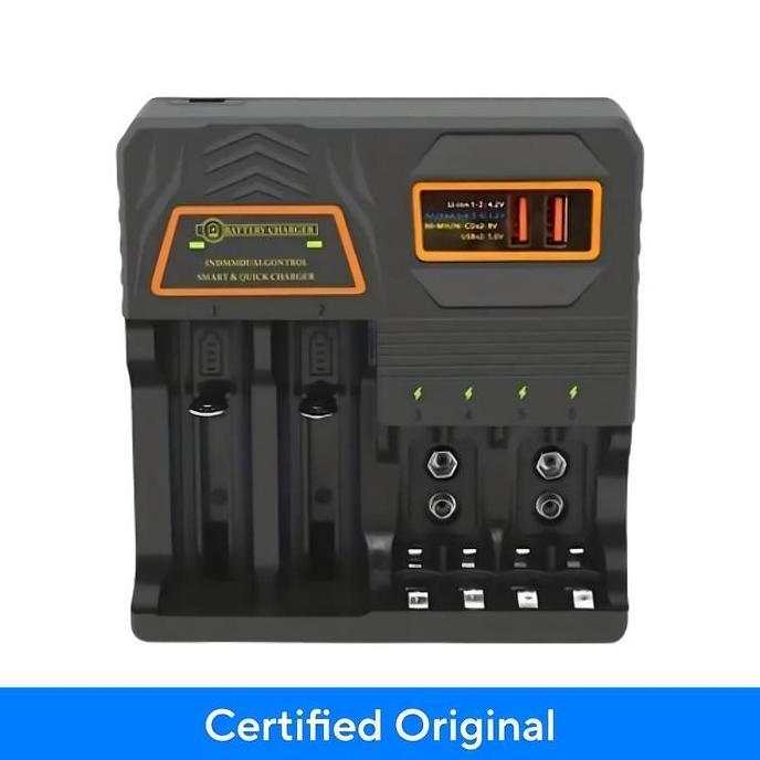 Charger Casan Batre Baterai AA AAA 18650 16340 26650 14500 9V original