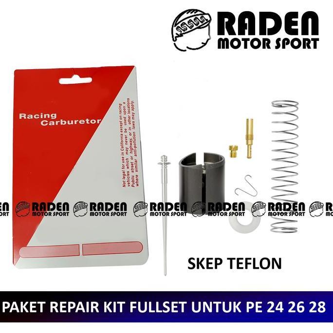 Paket Fullset Piston Skep Karburator Pe 24 26 28 30 Kuningan Copper Teflon Skep Hitam Kabulator Pe24