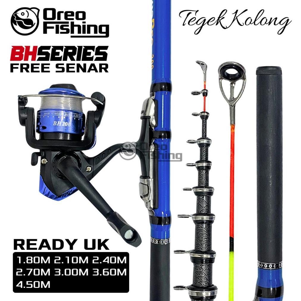 Paket Set Joran Tegek Teleskopik Portable Action Light Lentur Bahan High Carbon Joran Tegek dengan R