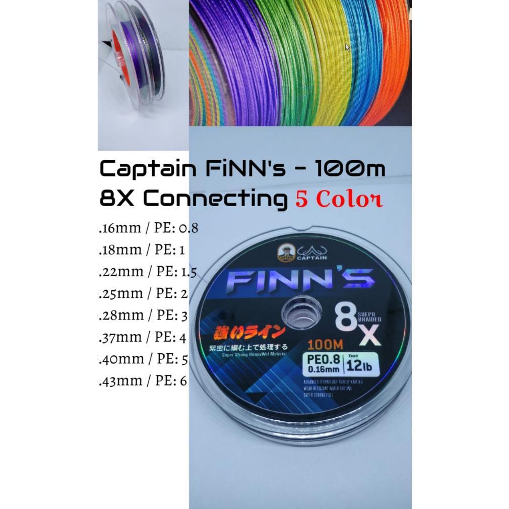 Senar Pancing PE Captain Finn's 8x 100M Connecting 0,16mm 0,18mm 0,22 0,25 0,28 0,37 0,40 0,43