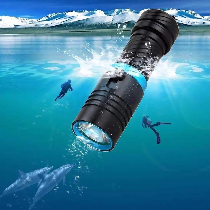 Flashlight Senter LED Selam Diving Sccuba Tahan Air original