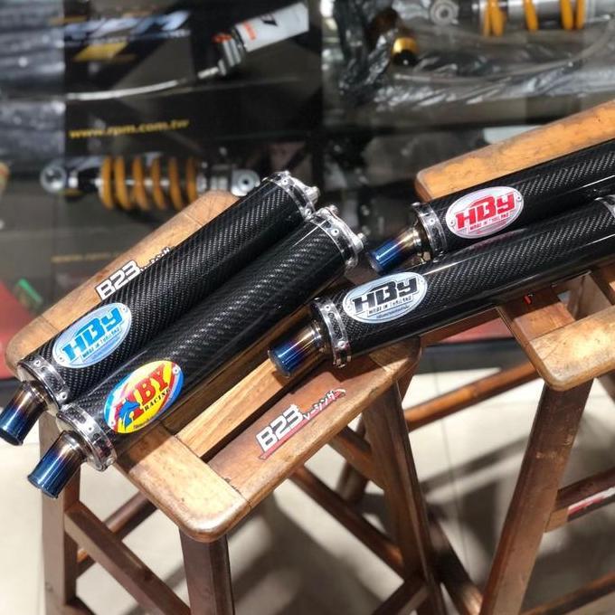 TERBARU - silencer HBY carbon titanium selencer hby titanium silencer hby 2tak n