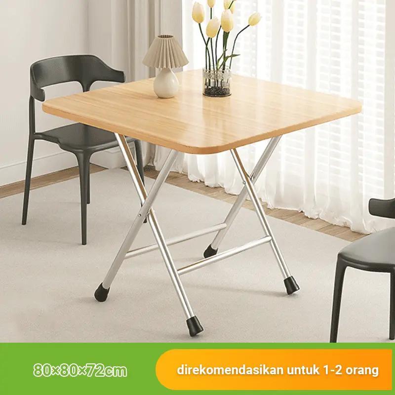 Mehaa Meja Lipat Kayu 80x80 dan 60x40/Meja Makan Lipat/Meja Makan Portable/Meja Lipat Serbaguna