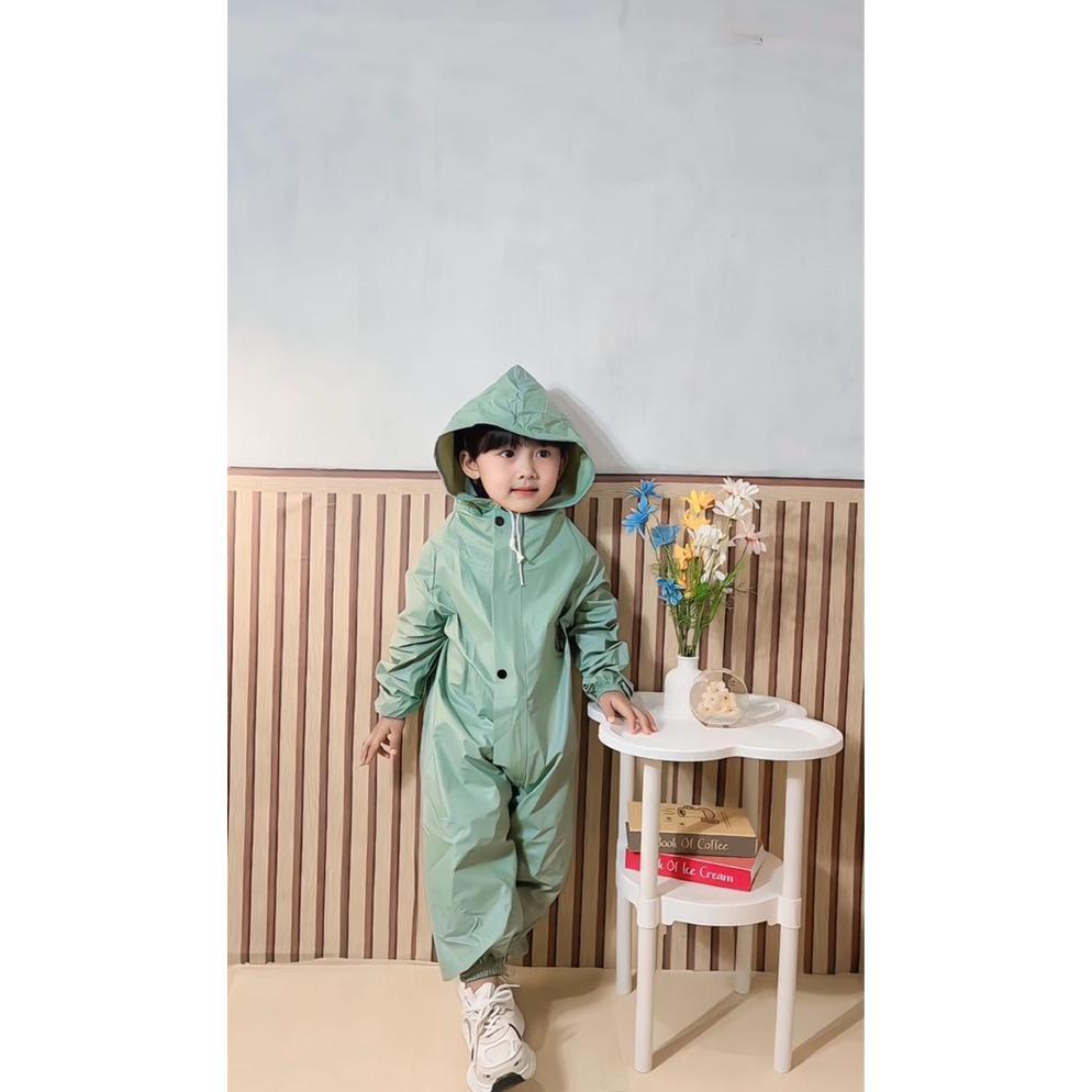 Jas Hujan Jumpsuit Anak Laki-Laki Perempuan Model Jumpsuit stylish Tebal Anti Rembes 1 - 5 Tahun