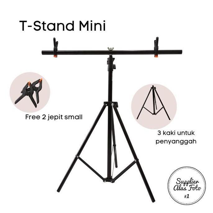 Paket mini stand + pvc background foto PUTIH/ backdrop photo polos SAF