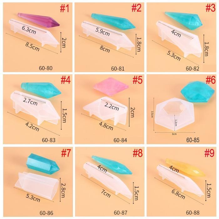 (Terbaru) Cetakan Resin Pendant Solid Batu Kristal Berlian Pendulum Crystal Diamond Stone Silicone M