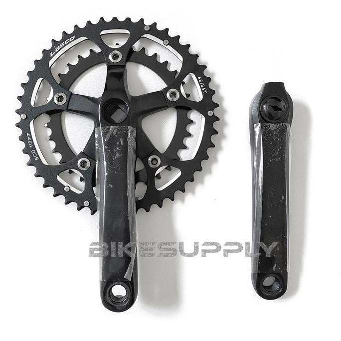 Promo Crank Set (Crankset) Sepeda Merk Lasco CF 37 Double 2 Speed 34 46T BCD 110 Panjang Arm Pendek 