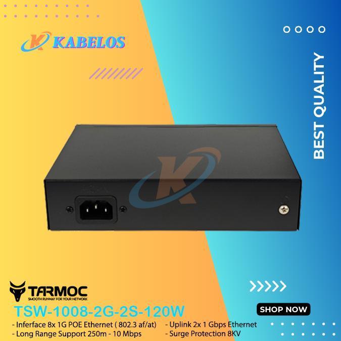 Tarmoc Tsw-1008-2G-2S-120W 8 Port Gigabit Poe 802.3Af/At Poe Switch 120W New Stok