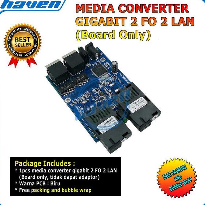 Gigabit Media Converter Fiber Optic 2 Port FO 2 Port LAN