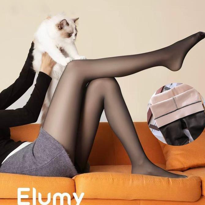 Legging Tregging Stocking Wanita baru thermal tebal seksi hitam Telanjang