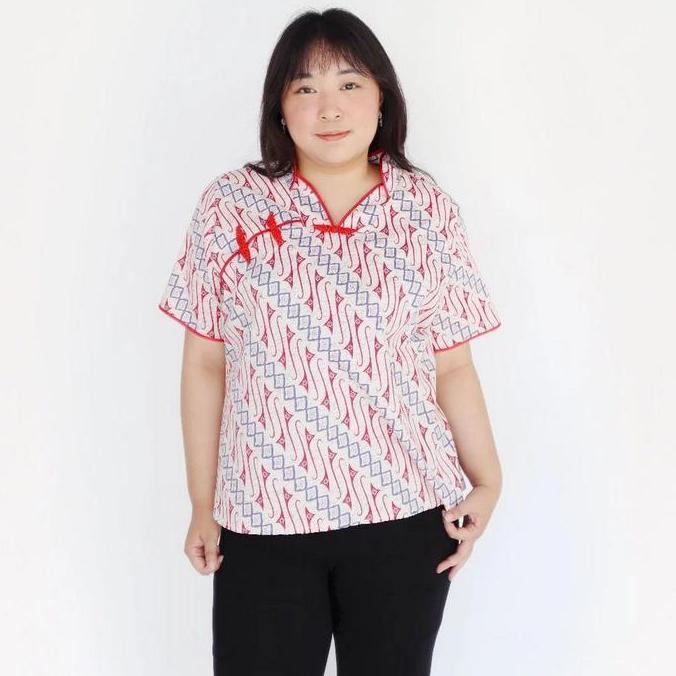 Termurah / Hot Sale Baju Imlek Cina Blouse Batik Wanita Cheongsam Big Size Jumbo 331 Bg