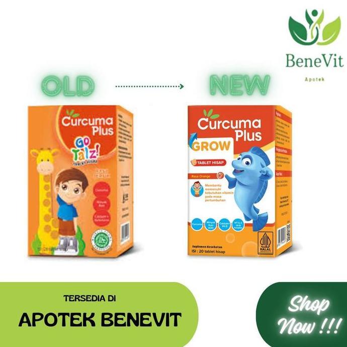 Curcuma Plus Grow Hisap Rasa Jeruk 20s Btl Suplemen Vitamin untuk Anak Membantu Memenuhi Kebutuhan V