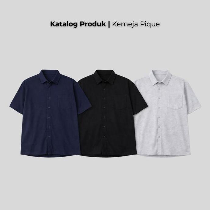 KEMEJA BASIC PIQUE PRIA BIG SIZE UKURAN BESAR JUMBO XXL - PRIME SERIES