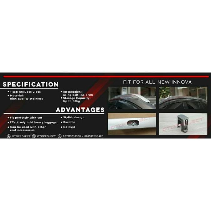 ROOF RAIL INNOVA REBORN OTOPROJECT ROOFRAIL LEXUS DESIGN INNOVA REBORN ORIGINAL DAN TERPERCAYA