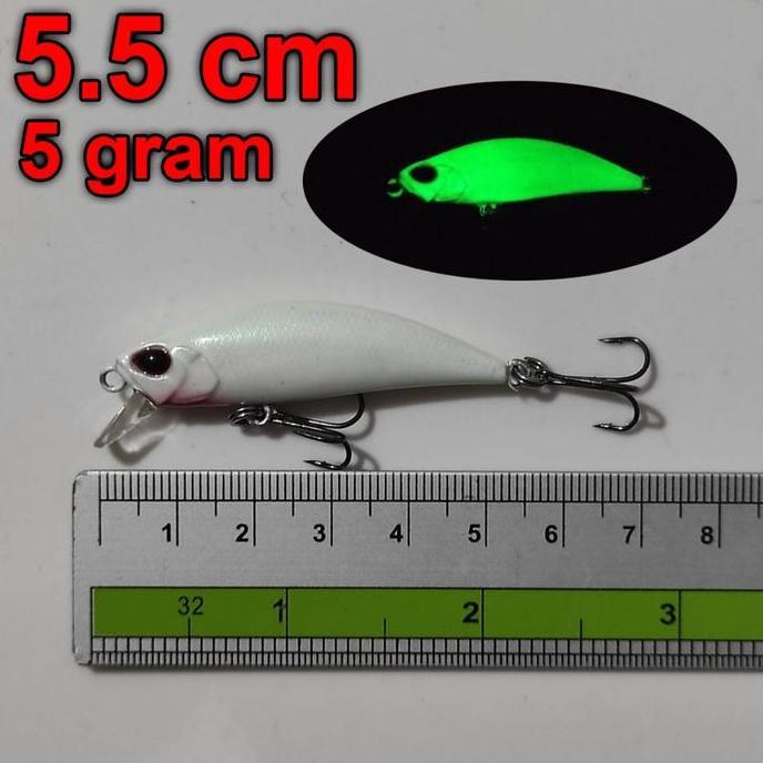 FINESSE Umpan Minnow Glow In The Dark Koleksi Umpan Tiruan menyala dalam gelap Portable Pancing Ikan