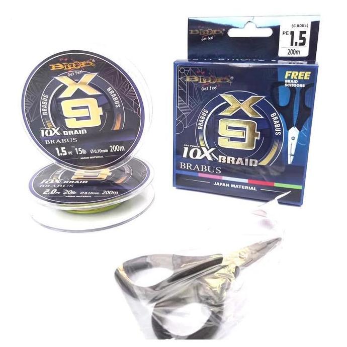 SENAR PE BLOOD 10X BRAID BRABUS 200 dan 400meter Reel