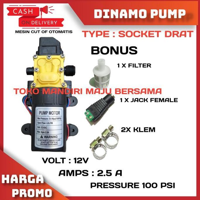 Teruss- Pompa Air Dc 12V / Dinamo Pompa Sprayer / Cuci Mobil / Motor / S/D