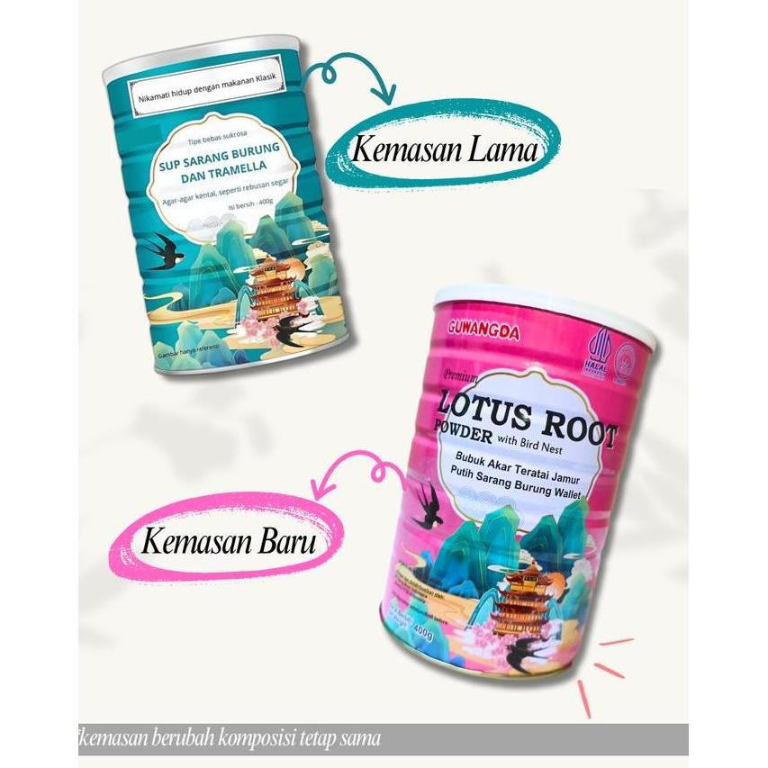 Fnbb- [Lagi Murah] 2 Kaleng Lotus Oufen Root Powder/Biji Akar Teratai/Bubuk Lotus Bubur Instan 400G-