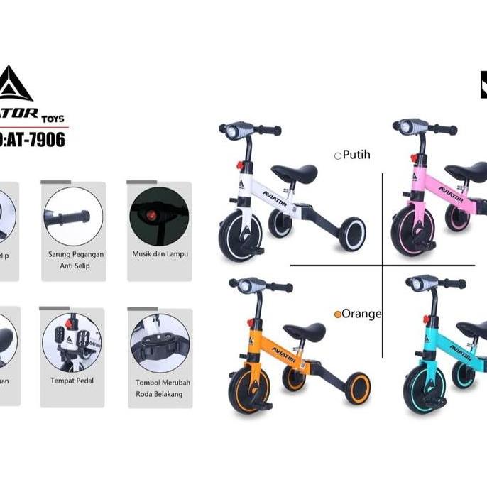 Sepeda Roda 3 / Balance Bike / Toddler Push Bike 3 in 1 Exotic