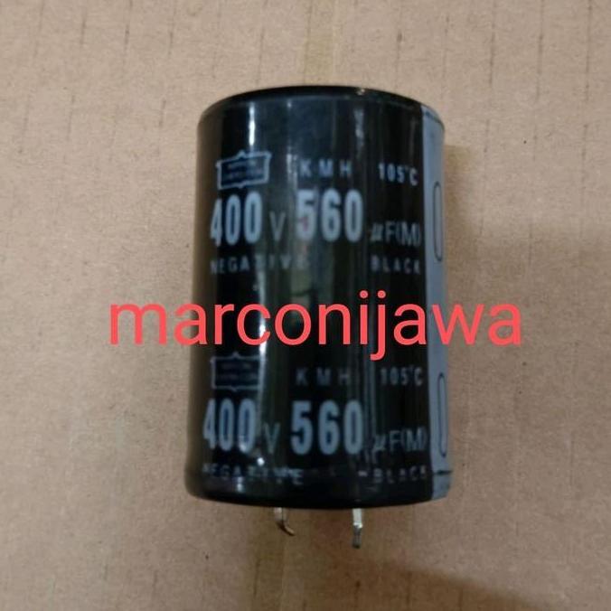 kapasitor elko 560uf 400v diameter 3,5cm tinggi 6cm