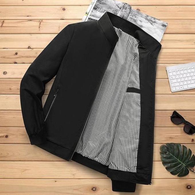 Termurah / Hot Sale Holdenic Jaket Pria Kain Taslan Katun Import Ori Tebal Hitam Slimfit Nyaman Panj