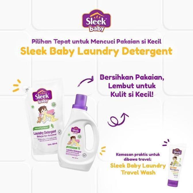 Byblue- Sleek Baby Laundry Detergent 900 Refill 900 Ml Slek Sabun Cuci Baju Cair Isi Ulang Bayi