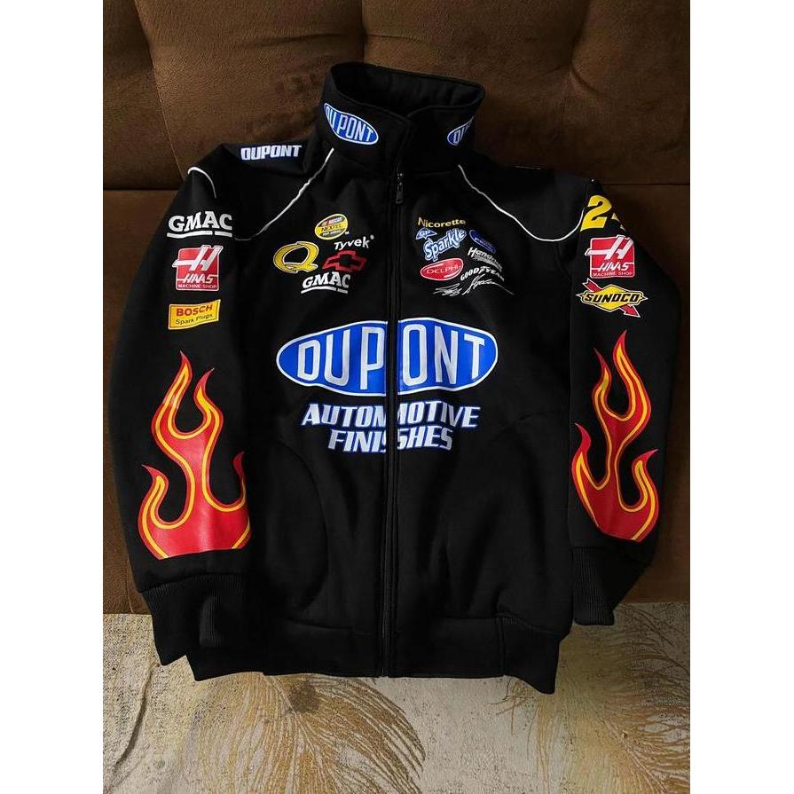 Jaket Nascar Sablon Racing Dupont Vintage Jaket Ridding Racing Bla Fire Jaket Sunm Ziper