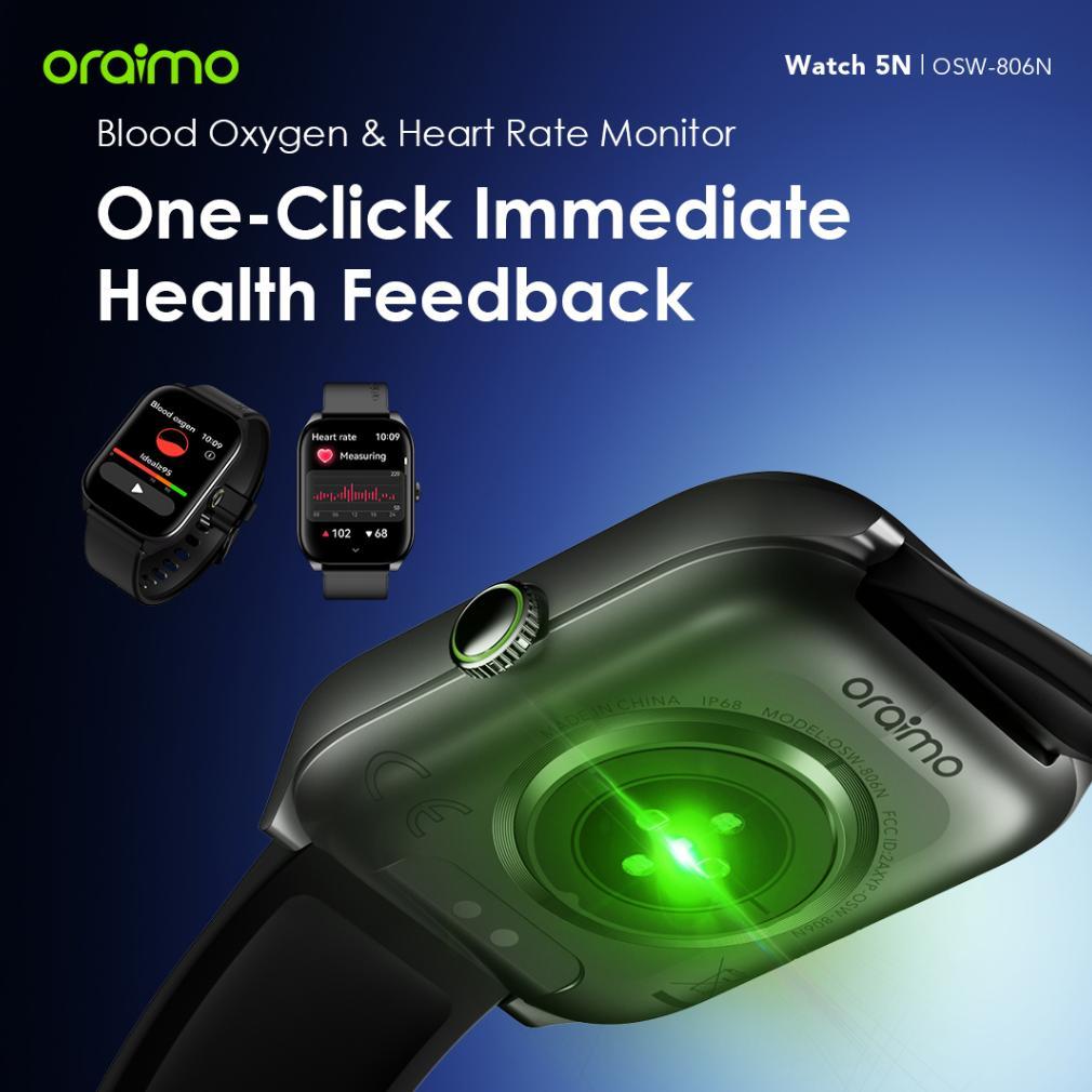 TERBARU (NEW LAUNCH) oraimo Watch 5N Smartwatch OSW-806N Jam Tangan Pintar Layar TFT 2.01" Bluetooth