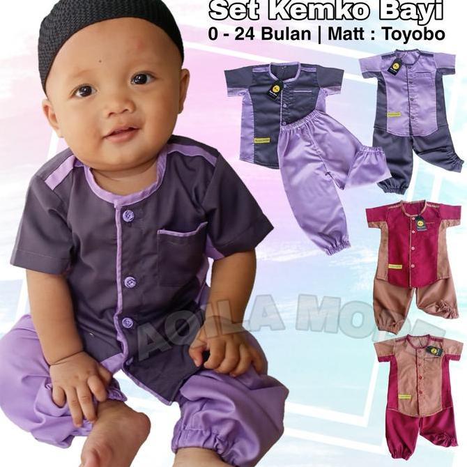 Termurah / Hot Sale ( Set Kemko ) Setelan Baju Kemeja Koko Bayi Baru Lahir / Newborn Aqiqah Pakaian 