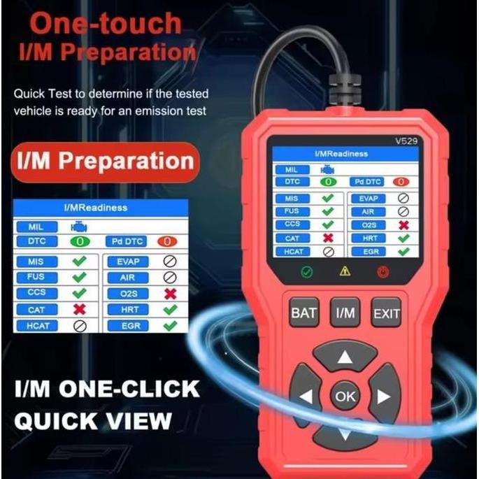 CAR DIAGNOSTIC FOXSUR V529 ODB2 MESIN PEMBACA DIAGNOSA KESALAHAN TROUBEL PADA KENDARAAN MOBIL PLUG N