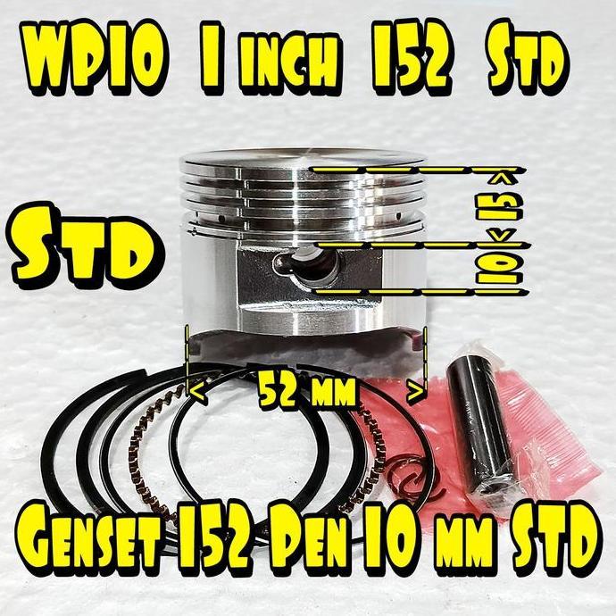 Ready stock] Piston Seher with Ring 152 52  mm mesin Genset dan Pompa Air Alkon dan WP10 GX100 CX100