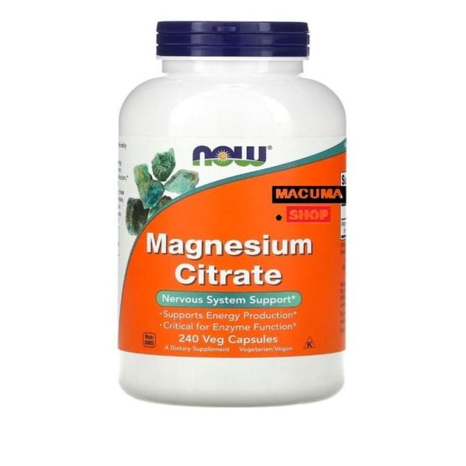 NOW MAGNESIUM CITRATE 400 MG 240 VEG CAPSULES USA