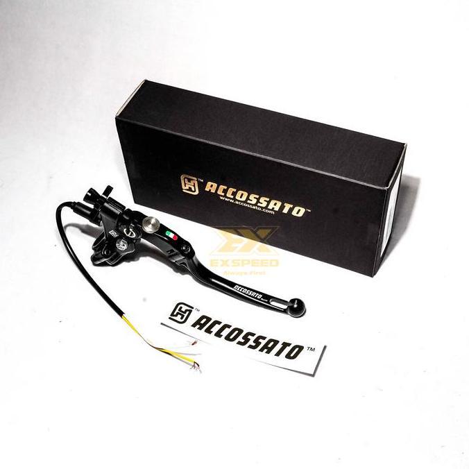 ACCOSATO CLUTCH LEVER MASTER KOPLING ACCOSATO 24MM BLACK ORIGINAL DAN TERPERCAYA