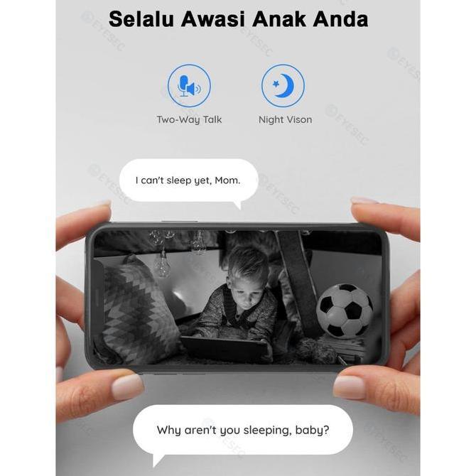Agent- Cctv Indoor Eyesec Ultra Hd Smart Cctv Indoor 360+180 Ai Pendeteksi Manusia Wireless 3X Zoom