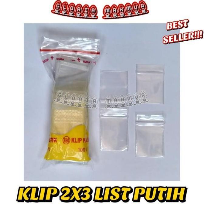 Plastik Klip 2x3 LIST PUTIH isi 1000 lembar