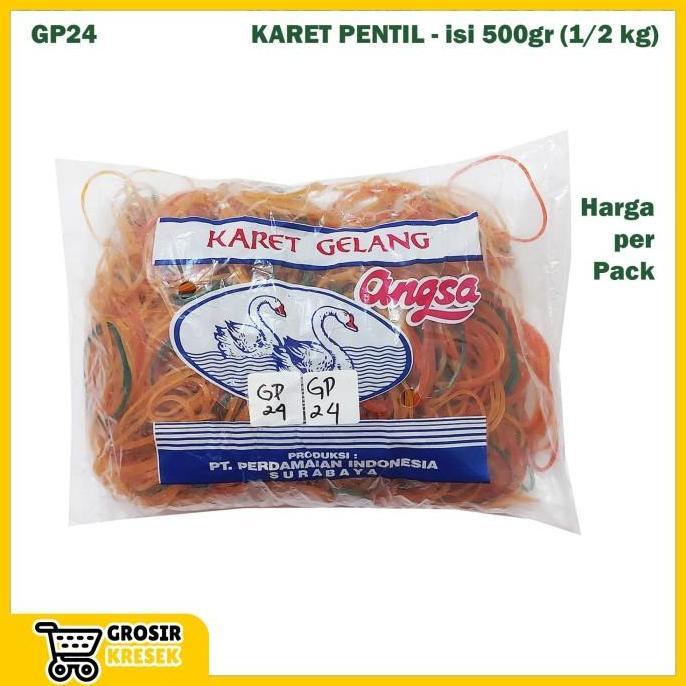 GP24 Grosir Gelang Karet Pentil Kiloan DUA ANGSA isi 500 gram 1/2 kg