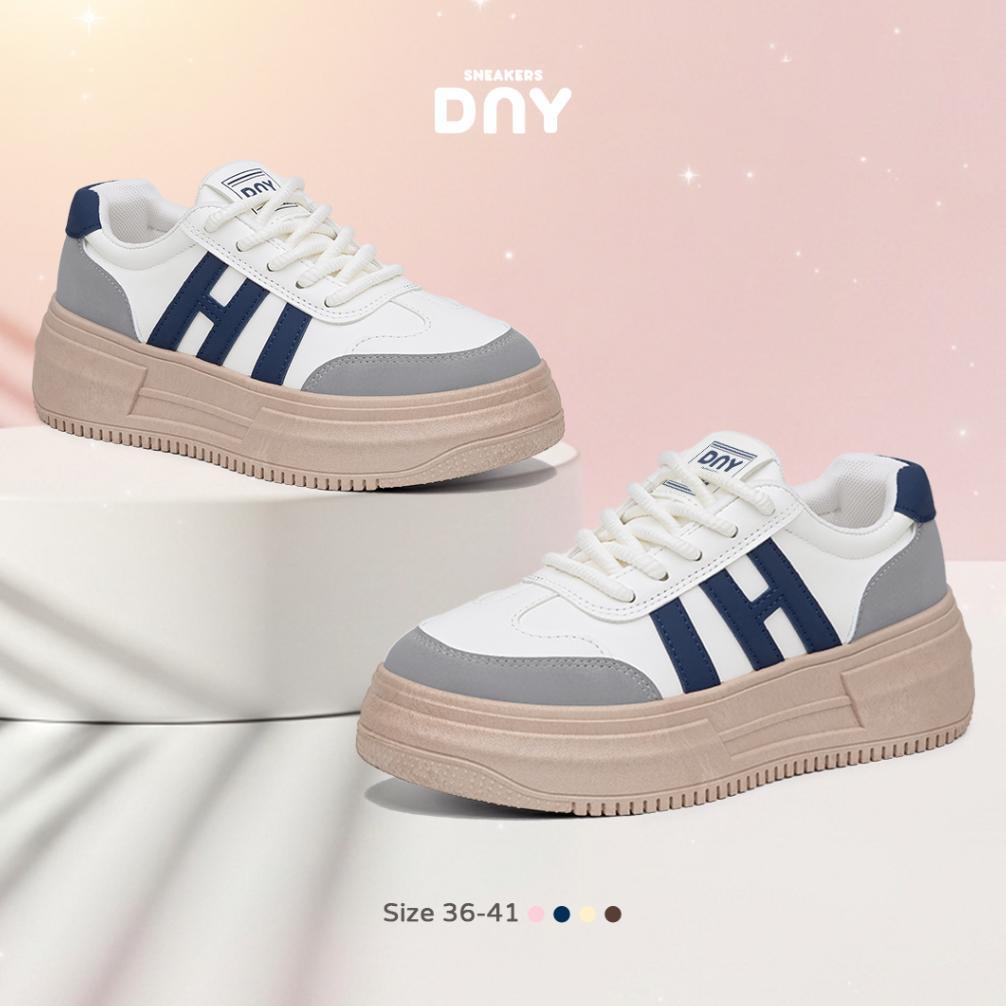 NEW Sneakers DNY Sepatu Tinggi Wanita Sneakers Cewek Sepatu Kuliah Anak Perempuan DNY417