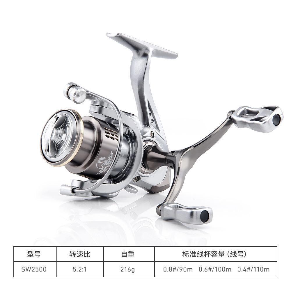 Cod Set Pancing Double Handle Reel Pancing 2500-3000 Metal Spool Reel Max Drag 10Kg Pancing Spinning
