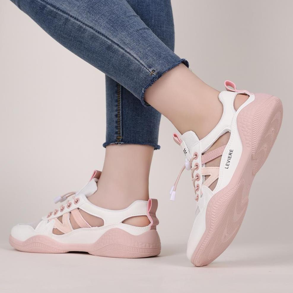 BESTPROMO LVR Jisoo LV0462 Sepatu Sneakers Wanita Putih Trendy