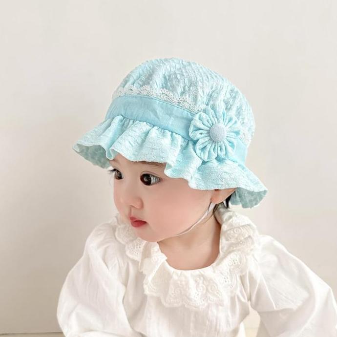 Kidbig- 3-9 Bulan Topi Anak Bayi Model Renda Putih