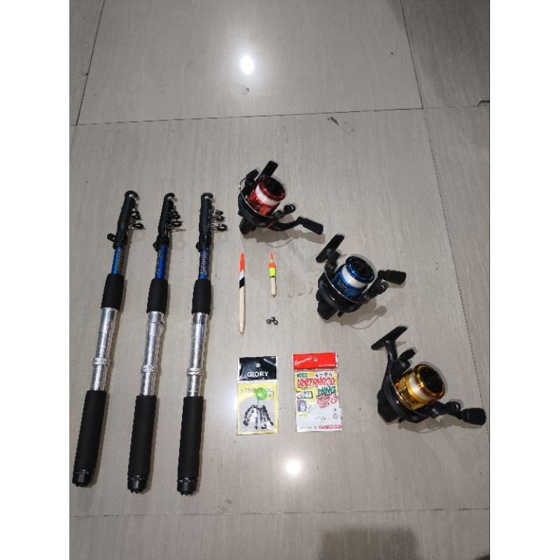 Set Pancing Antena 1.5 Meter Murah | Joran + Reel + Kelengkapan Pancing