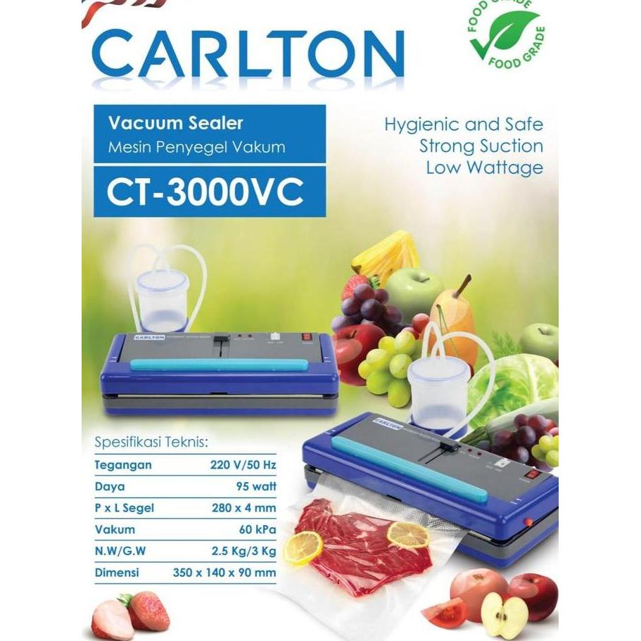 GRASSSTEKNO Vacuum Sealer Portable CARLTON CT3000VS Penyegel Sealer Vakum Makanan