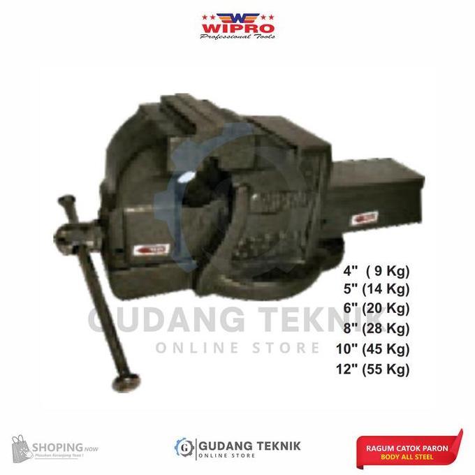 GRASSSTEKNO Catok Paron BODY ALL STEEL 6" WIPRO U-301 R6 / Ragum Paron Body Besi