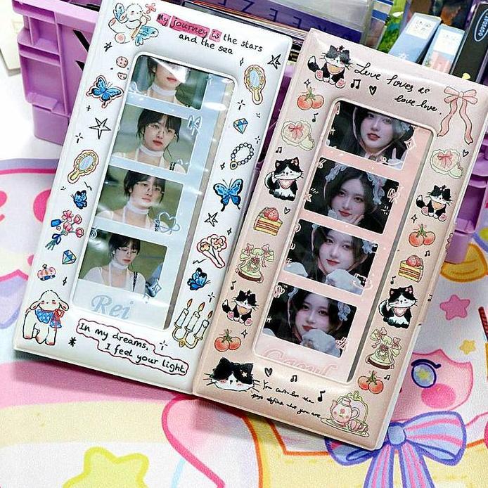 INS Style Empat Grid 4 Potongan Album Foto Kartu Koleksi Buku Idola Kartu Foto Binder 4 Grid Penyimp