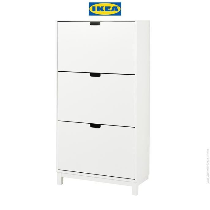 IKEA STALL Rak Kabinet Sepatu Dengan 3 Kompartmen Putih 79x29x148 cm Lemari (TERBAIK) (TERBARU) (TER
