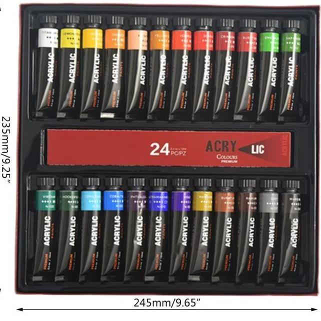 Perlengkapan Graffiti 24 Warna Cat Acrylic Set Cat Warna Cat Tahan Air Cat Untuk Seni Reasi Perlengk