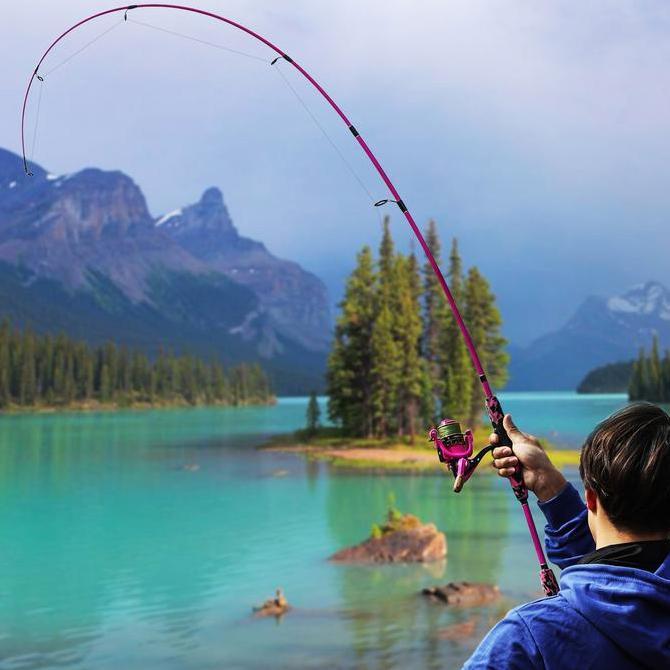 Fishx- Sougayilang [Cod] Joran Putar 2 Bagian 1.8M/6Kaki Dengan Pegangan Eva Kamuflase Dan Gulungan 