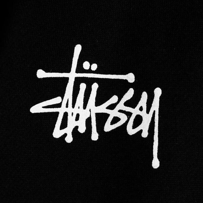 STUSSY Basic Logo Black Pullover Hoodie - ORI LN