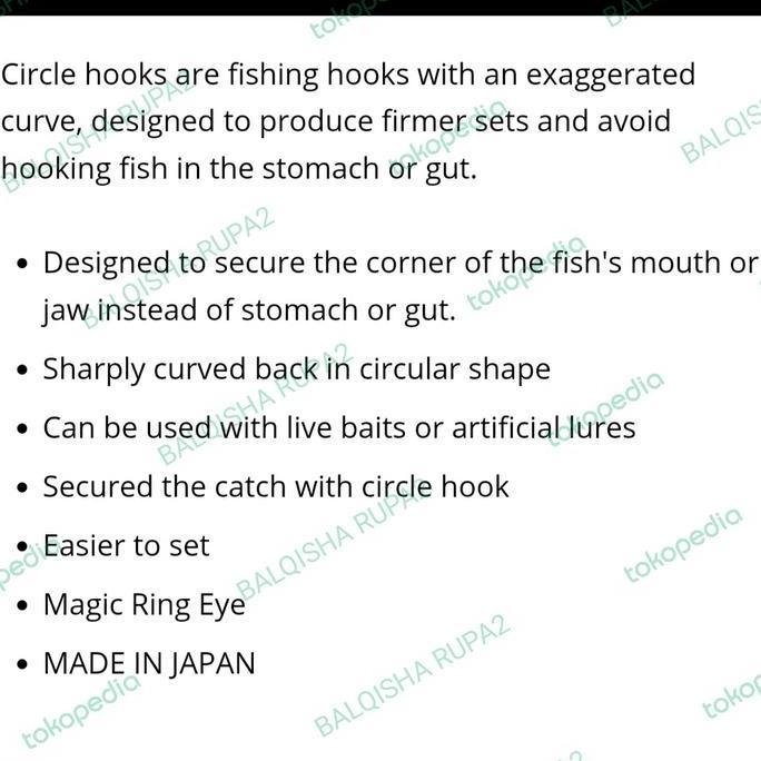 Fishx- Ori Made In Japan - Circle Hook Anti Mocel - Gamakatsu Mutsu Ring Eye Pancing Mancing