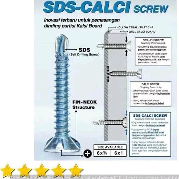 ,,,,,,,] Skrup Sekerup GRC SDS Kalsiboard / Harga Per Biji